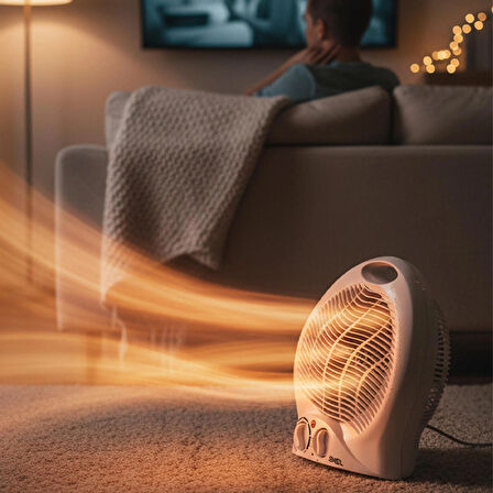 AS300B 1500W Fanlı Isıtıcı, Devrilme Emniyetli, Termostatlı, 3 Kademe Ayarlanabilir Fanlı