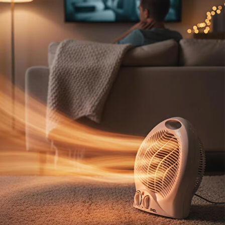 AS300B 2000W Fanlı Isıtıcı, Devrilme Emniyetli, Termostatlı, 3 Kademe Ayarlanabilir Fanlı