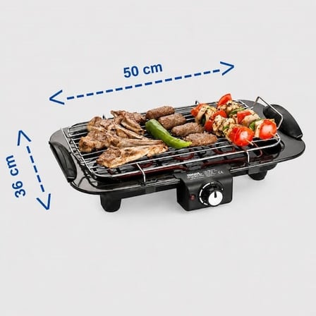Akel AB635 Termostatlı Barbekü - Siyah - 1800 Watt