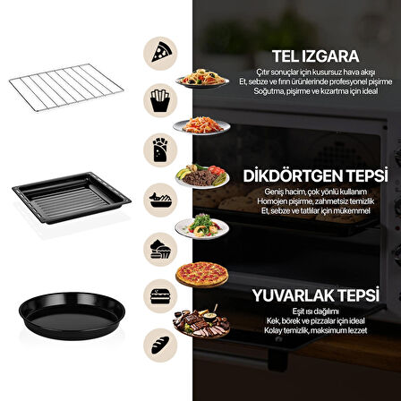 AF930L 45 Lt Gri Midi Fırın, İç Aydınlatmalı, Zaman Ayarlı, Izgara ve Fırın Fonksiyonlu, 2 Tepsi, 1 Tel Izgara