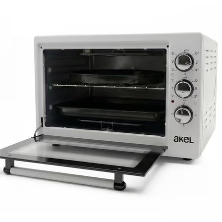 AF340L 34lt Gri Mini/Midi Fırın, Aydınlatmalı, Zaman Ayarlı, Izgara & Fırın, 2 Tepsi 1 Tel Izgara