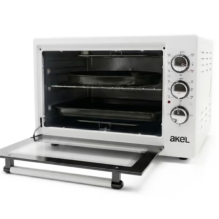 AF340L 34lt Beyaz Mini/Midi Fırın, Aydınlatmalı, Zaman Ayarlı, Izgara & Fırın, 2 Tepsi 1 Tel Izgara