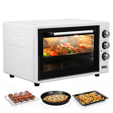 AF950L 50 Lt Gri Midi Fırın, İç Aydınlatmalı, Zaman Ayarlı, Izgara ve Fırın Fonksiyonlu, 2 Tepsi, 1 Tel Izgara