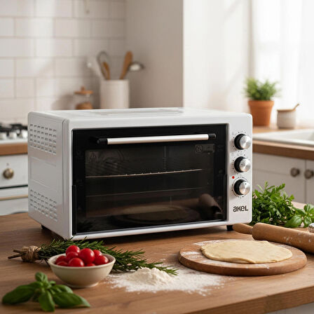 AF950L 50 Lt Gri Midi Fırın, İç Aydınlatmalı, Zaman Ayarlı, Izgara ve Fırın Fonksiyonlu, 2 Tepsi, 1 Tel Izgara