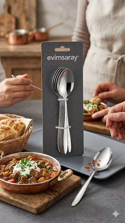 Evimsaray Sivri Model 6Lı Yemek Kaşığı