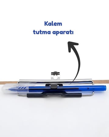 Temel 1/3 A4 Ahşap Sekreterlik Metal Klipsli Kalem Tutma Aparatlı 2li Set