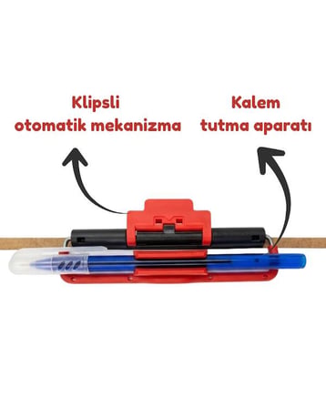 Temel A5 Ahşap Sekreterlik Otomatik Mekanizmalı Kalem Tutma Aparatlı 2li Set