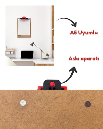 Temel A5 Ahşap Sekreterlik Otomatik Mekanizmalı Kalem Tutma Aparatlı