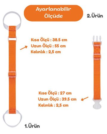 Temel Valiz Üstü Çanta Sabitleme Kemeri ve Çanta Asma Askısı Seti Turuncu Renk