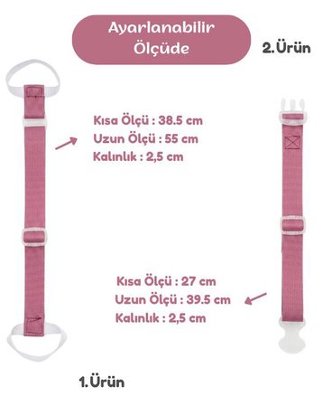Temel Valiz Üstü Çanta Sabitleme Kemeri ve Çanta Asma Askısı Seti Gül Kurusu Renk