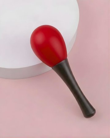 Temel Plastik Marakas Ritim Aleti Kırmızı 13 cm BY11-9