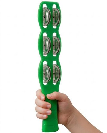 Temel Plastik Çubuk Tef 6 Zilli Yeşil 26 cm