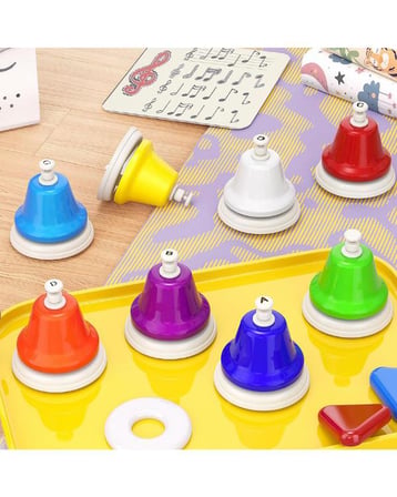Temel Renkli Masaüstü Nota El Zili Seti 8li 9.5 cm