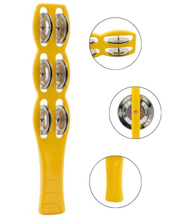 Temel Plastik Çubuk Tef 6 Zilli Sarı 26 cm