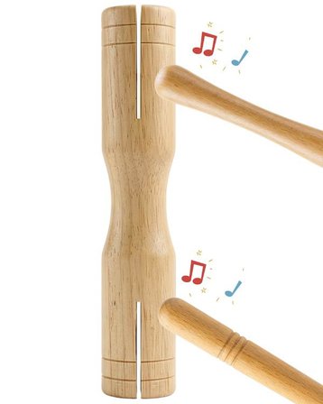 Temel Ahşap Çift Tonlu Agogo Ritim Müzik Aleti 18.5 cm