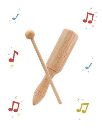 Temel Ahşap Agogo Ritim Müzik Aleti 20 cm