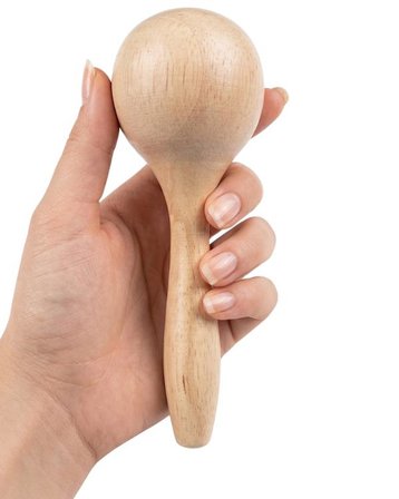 Temel Ahşap Marakas Ritim Aleti 15 cm