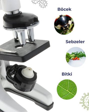 Temel 900X 29 Parça Mikroskop Seti 100X 400X 900X Eğitici Bilim Kiti