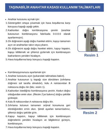 Temel Şifreli Metal Anahtar Kutusu, Kelepçeli, Kapaklı, 4 Haneli Dış Mekân Anahtar Kasası