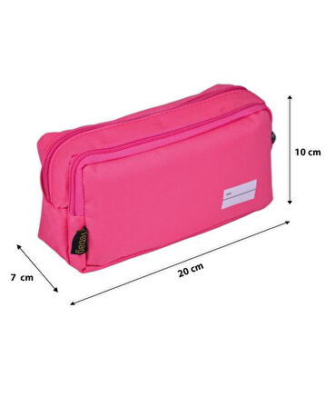 Tebag İki Gözlü Pembe Kalem Çantası