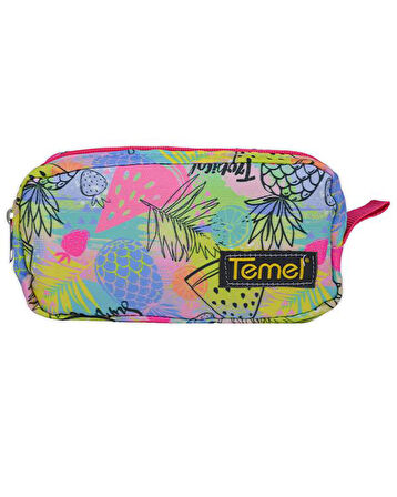Temel Tropical Desenli Tek Gözlü Kalem Çantası