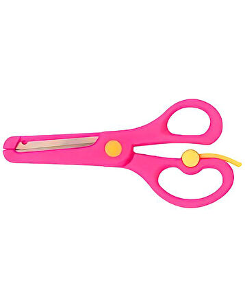 Neon Plastik Korumalı Küt Uçlu Yaylı Çocuk Okul Makası 10lu Set