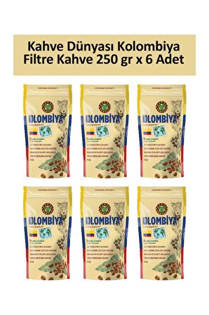 Kahve Dünyası Kolombiya Filtre Kahve 250 gr x 6 Adet