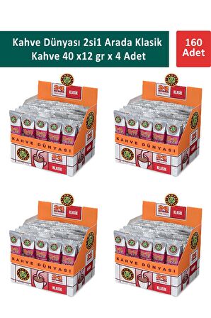 Kahve Dünyası 2si1 Arada Klasik Kahve  40 x 12 gr  x 4 Adet