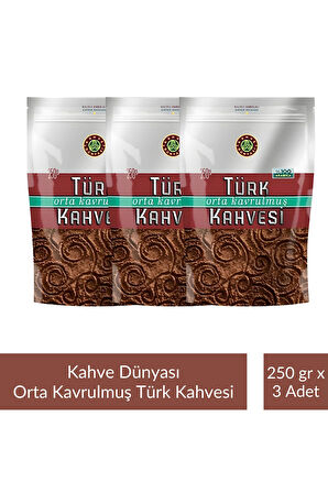 Kahve Dünyası Zıpper Türk Kahvesi Orta Kavrulmuş 250 gr x 4 Adet