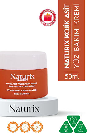 Kojik Asit Yüz Bakım Kremi - Leke Karşıtı, Aydınlatıcı, Cilt Tonu Eşitleyici, Niacinamide 50ml