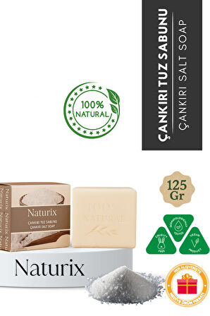 Çankırı Tuz Sabunu 125 gr | Arındırıcı, Gözenek Sıkılaştırıcı ve Ferahlatıcı Cilt Bakımı Sabunu