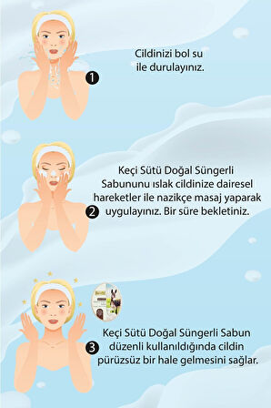 Doğal Peeling Etkili Akne Kurutucu Yenileyici Natural Süngerli Keçi Sütü Sabun