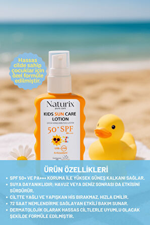 Çocuk Güneş Koruyucu Losyon SPF 50+ PA+++ | Yeni Nesil Koruma ve Yoğun Nem - 200 ml