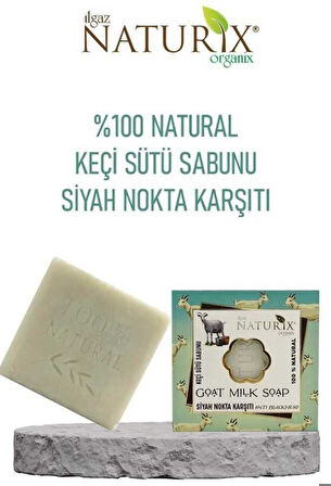 Naturix Natural Keçi Sütü Sabun Peeling Etkili Akne Kurutucu Siyah Nokta Karşıtı %100 Doğal Goat Milk Soap