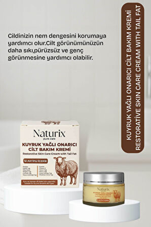 Kuyruk Yağlı Cilt Bakım Kremi 50ml | 12 Doğal Kaynaklı İçerikli Nemlendirici Bakım Kremi