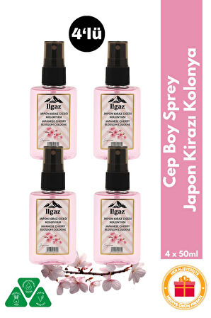 Japon Kiraz Çiçeği Kolonyası 4’lü Sprey Set | Çiçeksi ve Kalıcı Koku - 4x50 ml