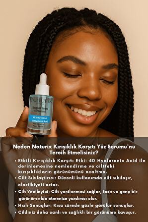 Kırışıklık Karşıtı Yüz Serumu | 4D Hyaluronic Acid | Derin Nemlendirme & Cilt Yenileme 30 ml