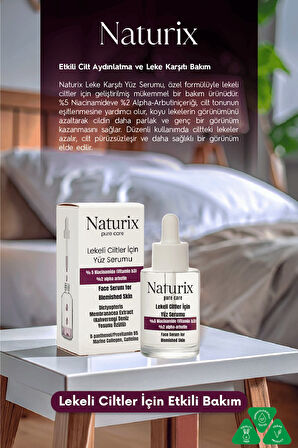 Leke Karşıtı Yüz Serumu | %5 Niacinamide & %2 Alpha-Arbutin | Lekeli Ciltler İçin Etkili Bakım 30ml
