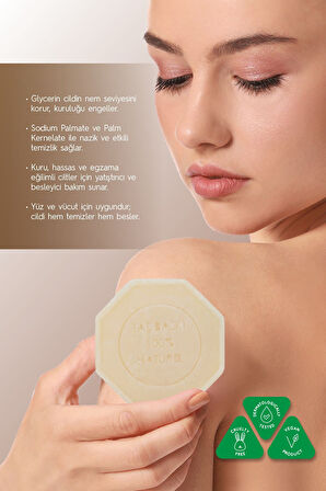Keçi Sütü Özlü Taş Sabun 3'lü Eko Paket Peeling Etkili ve Cilt Yatıştırıcı Bakım - 3x125 gr