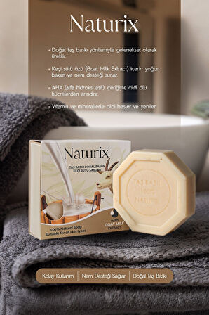 Keçi Sütü Özlü Taş Sabun 5'li Eko Paket Peeling Etkili ve Cilt Yatıştırıcı Bakım - 5x125 gr