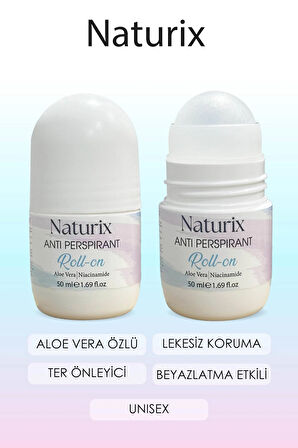 Ter ve Koku Önleyici Beyazlatıcı Aloe Vera Unisex Roll-On 50 ml