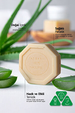 Aloe Vera Özlü Taş Sabun 5’li Eko Paket Nemlendirici ve Gözenek Destekleyici Bakım - 5x125 gr
