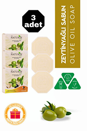 Zeytinyağlı Taş Sabun 3'lü Eko Paket Nemlendirici ve Onarıcı Kuru Cilt Bakımı - 3x125 gr