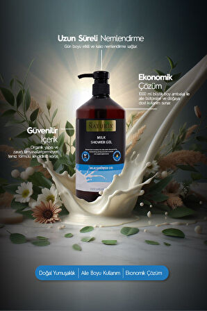 Bergamot Yasemin & Sütlü Duş Jeli 2'li Set Nemlendirici ve Ferahlatıcı Bakım - 2x1000ml
