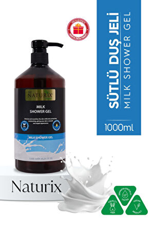 Sütlü Duş Jeli Nemlendirici ve Cildi Yumuşatan Günlük Temizlik Jeli - 1000 ml