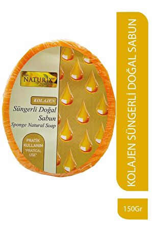 Doğal Collagen Soap Yaşlanmayı Natural Kolajen Süngerli Sabun 150 gr