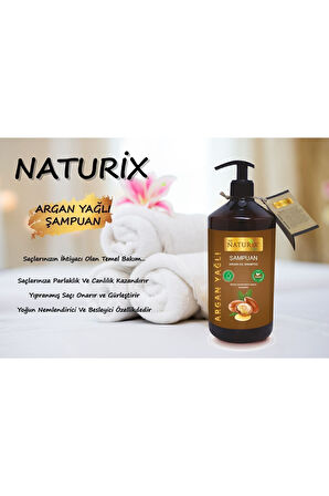 Tuzsuz Şampuan Seti Yıpranmış Saçlara Organik Argan Yağlı Şampuan + Saç Kremi + Saç Maskesi 3'lü Set