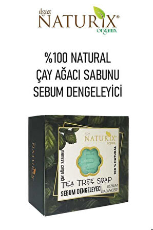 Naturix Natural Çay Ağacı Sabunu %100 Doğal Arındırıcı Peeling Etkili