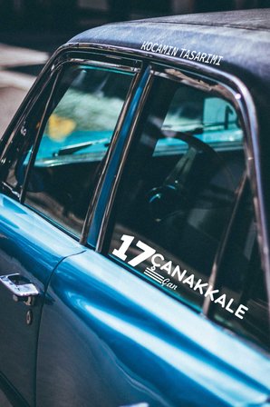 Çanakkale 17 Plaka Kodlu Beyaz Araç Sticker Çan İlçe Yazılı Özel Tasarım 40x8 cm  Şehir ve İlçe Temalı Kaliteli Sticker