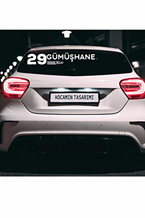 Gümüşhane 29 Plaka Kodlu Beyaz Araç Sticker Köse İlçe Yazılı Özel Tasarım 40x8 cm  Şehir ve İlçe Temalı Kaliteli Sticker